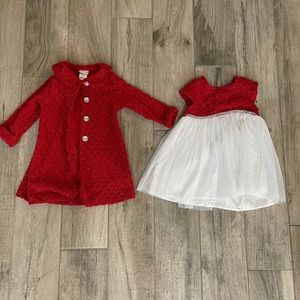 Red dress with matching jacket